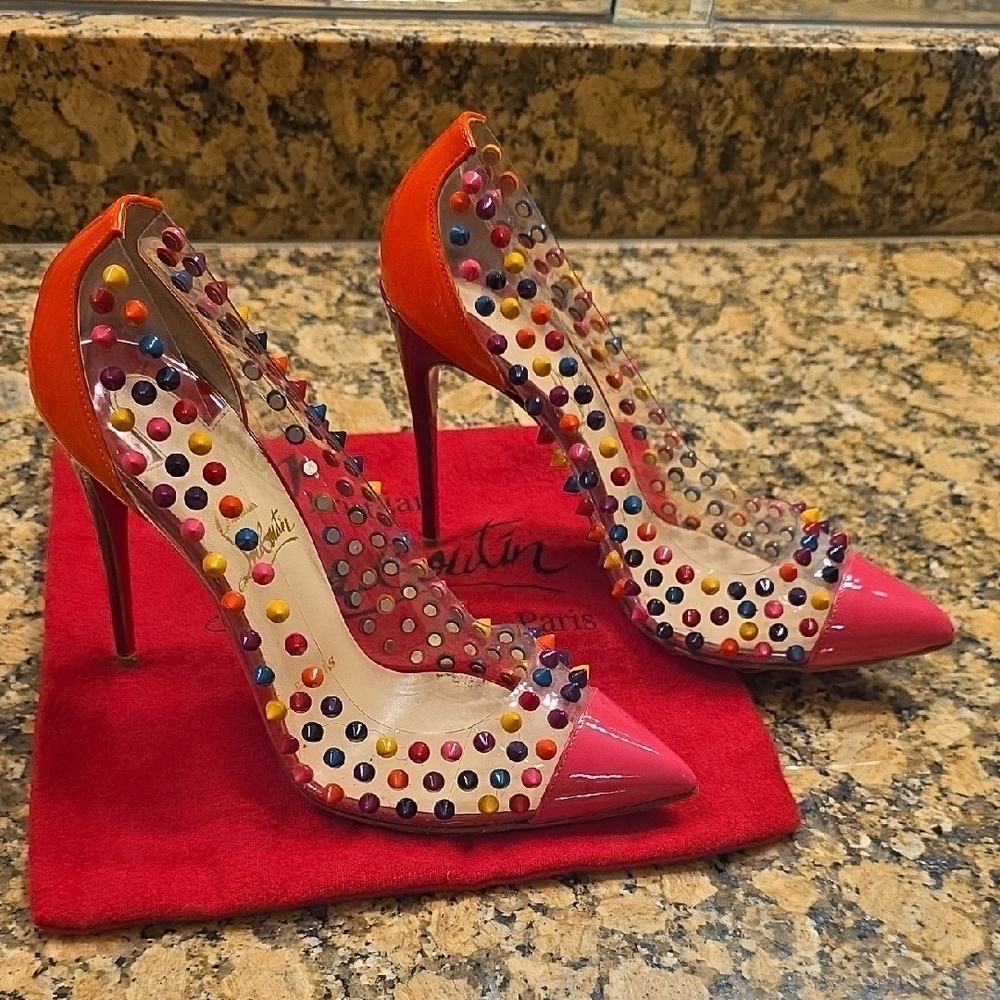 Christian Louboutin Multicolor Spiked Heels EU.SIZE 37.5 - Picture 5 of 17